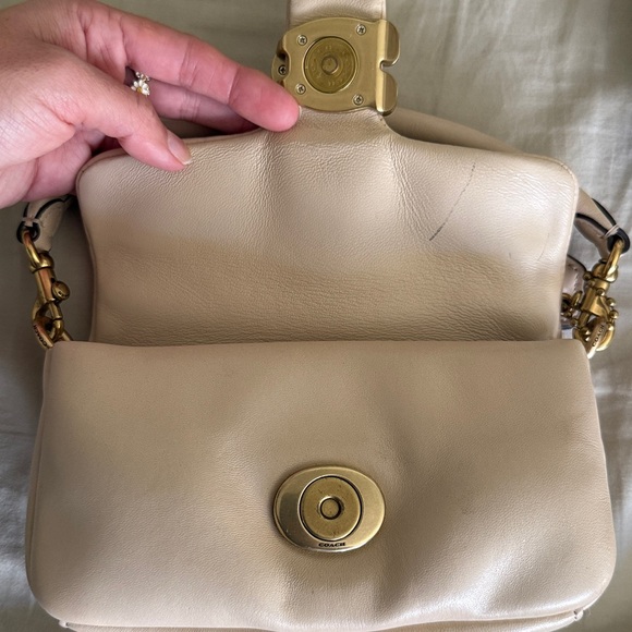 COACH Pillow Tabby Shoulder Bag 18, Cream - Picture 7 of 10